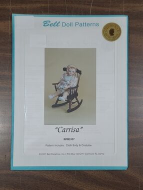 Bell Doll Patterns "Carrisa" Sewing Pattern - Teal & White #RPM5157